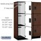 Salsbury Industries 3 Tier Designer Locker, 54"Wx76"Hx21"D, 9 Door, Mahogany 18-23361MAH - alternate 7